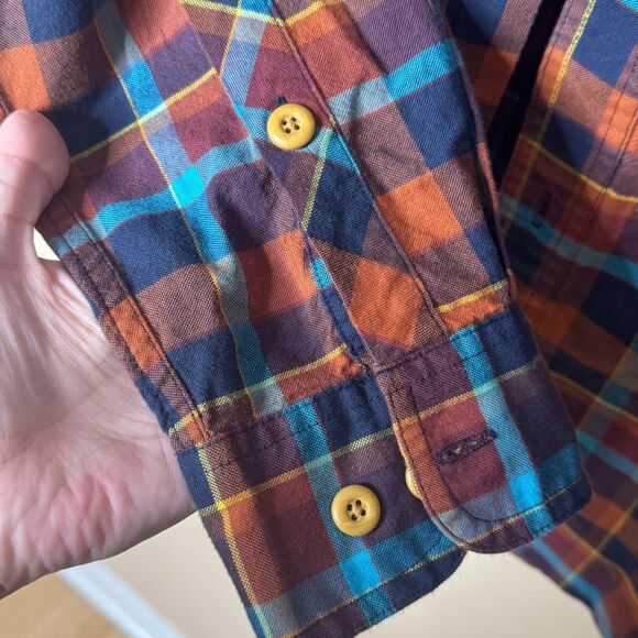 Duluth Trading Co Shirt Mens Medium Slim Fit Button Up Long Sleeve Plaid Pocket - Picture 6 of 11